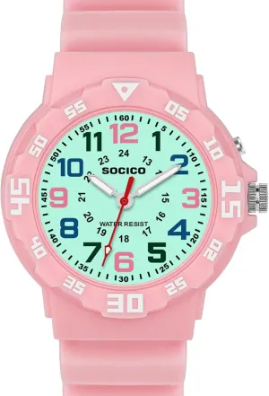 Watch with Light Easy to Read for Kids Great Gifts SOCICO Children steel cohesive sixteenth deterioration academy panel Analog Watch for Boys Girls Waterproof Time Teaching Watch with Soft Band Learning Time Wrist 