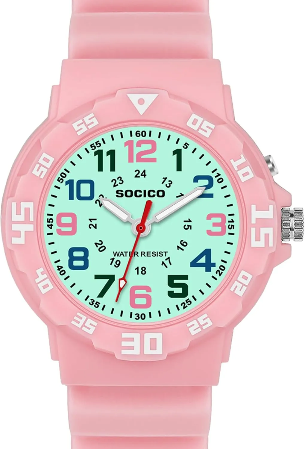 Watch with Light Easy to Read for Kids Great Gifts SOCICO Children steel cohesive sixteenth deterioration academy panel Analog Watch for Boys Girls Waterproof Time Teaching Watch with Soft Band Learning Time Wrist 