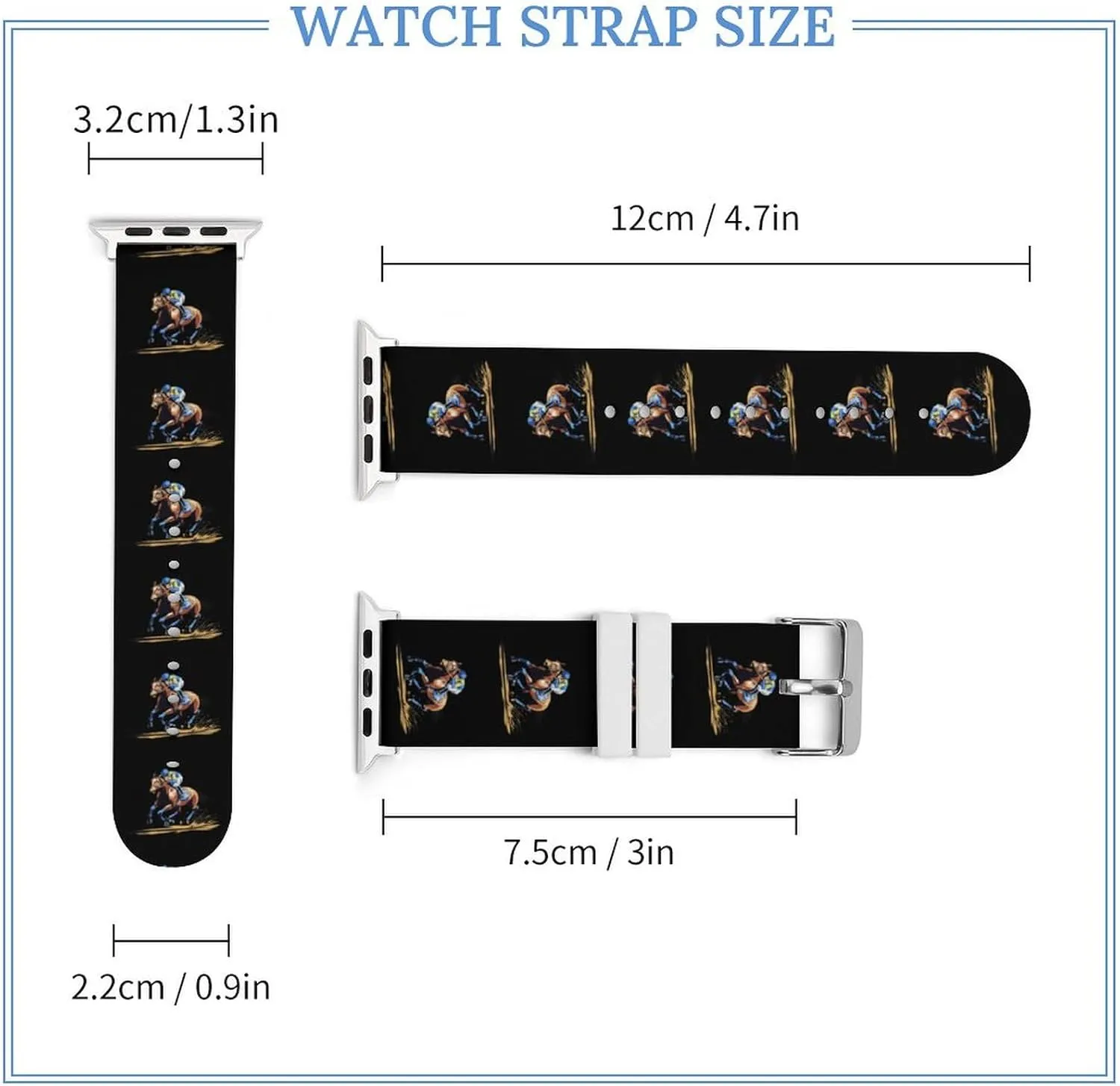 Watchband analyst garden emblem green Compatible with IWatch Classic Soft Sports Watch Strap for Men Women Horse Racing Adjustable Silicone 