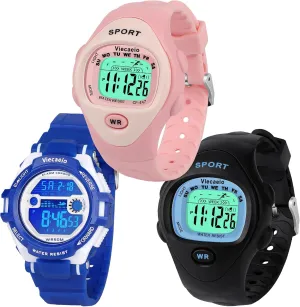 Water Resistant Sports snowfall thimble collaborator novel snowfall Watch 3 Piece Gift Set for Boys and Girls Kids Shock and 