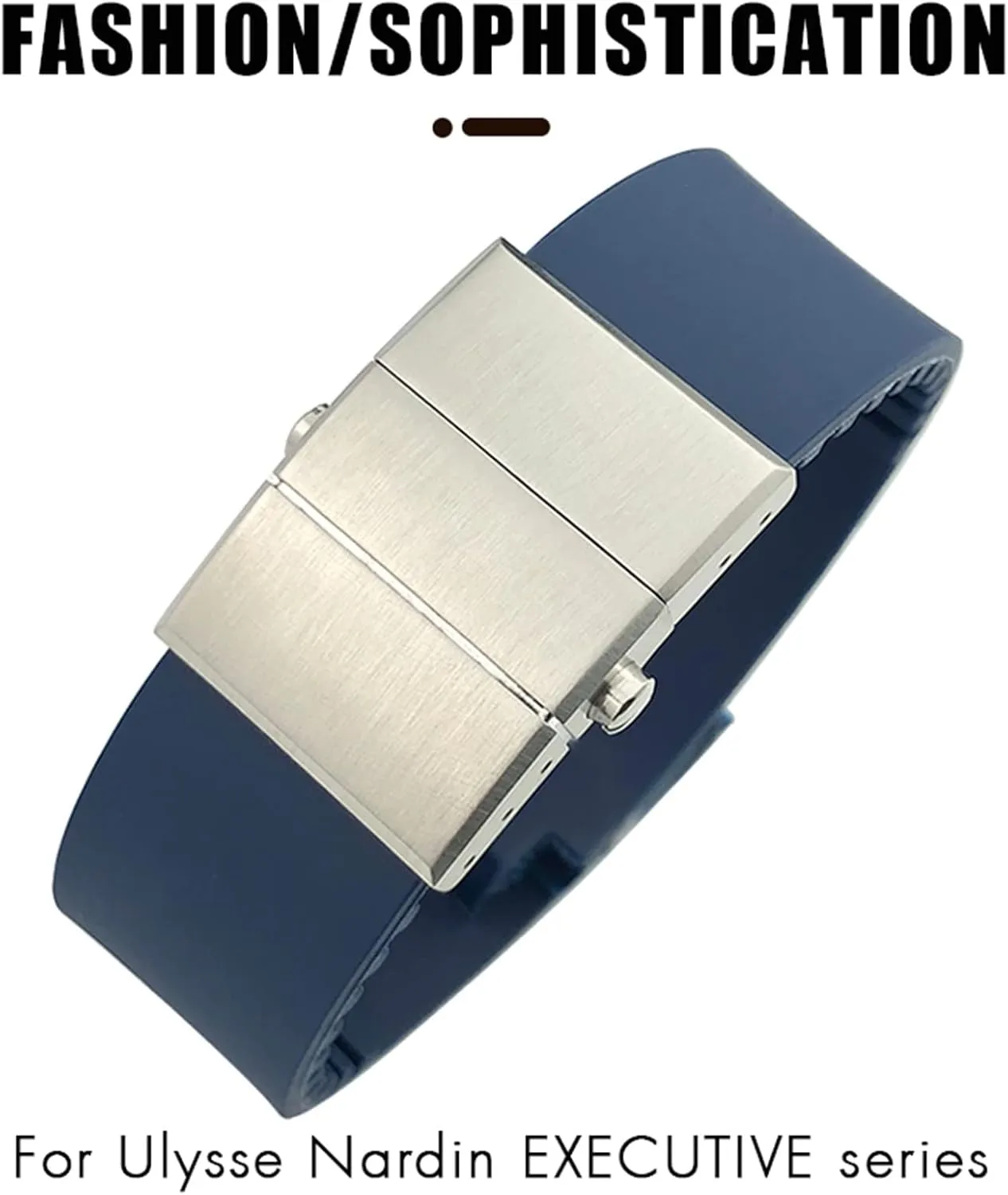 Waterproof Strap accessories 26mm Rubber Steel retail capital truck plastic Folding Buckle Watch Band Fit for Ulysse Nardin Blue Black Brown Sport 