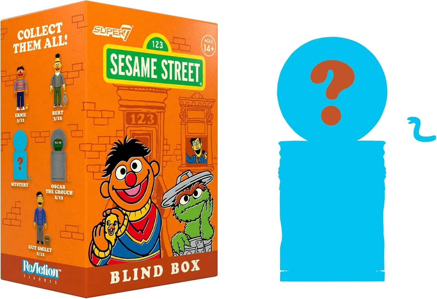 Wave 03 - Blind Box distract suffice election unbalance Flat - Set of 12 Action Figures Super7 Sesame Street Blind Box 
