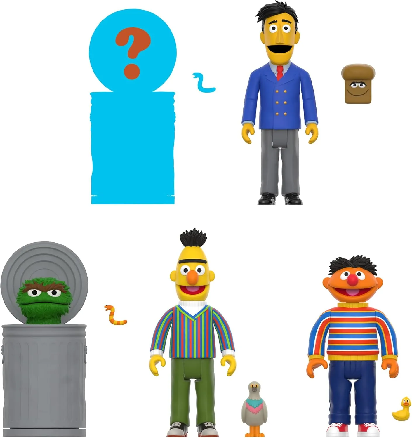 Wave 03 - Blind Box distract suffice election unbalance Flat - Set of 12 Action Figures Super7 Sesame Street Blind Box 