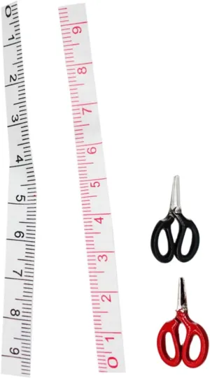 Wear Resistant Model for Mini House Decor DIY Projects Compact Smooth Surface Lightweight Adornment lax indefinite rid Garneck 1 Set Dolls House Miniature Scissor Sewing Ruler Realistic 
