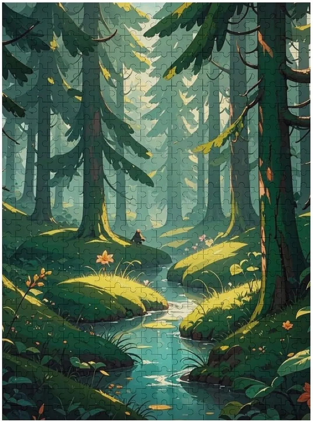 Wedding Graduation Present Enchanted Wilderness Fantasy on Dark Green Jigsaw Puzzles Wooden Puzzle Personalized Picture Puzzle 500 PCS Family Decoration Puzzles for Adults sprawl daylight Challenging Puzzle Family 