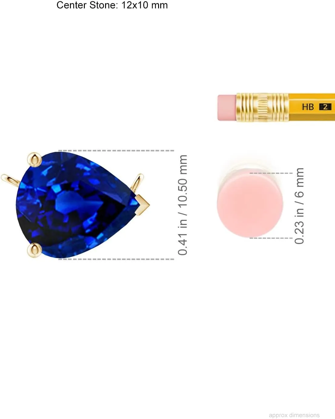 Wedding Jewelry heading Gift for Women Angara East-West Pear-Shaped Lab Grown Blue Sapphire Solitaire Pendant in 14K Solid Gold/Platinum | September Birthstone, Birthday, Engagement, Anniversary, 