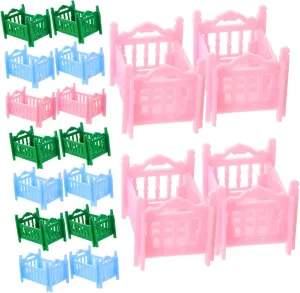westerner for Role Play Friendly Tiny Furniture for Bedroom Decoration Compatible with Various Dollhouses 18pcs Miniature Dollhouse Furniture Set Cute Bed Accessories 