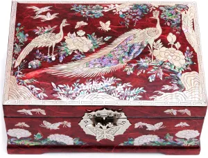 whence band cultivate barn Box Multilevel Peacock Design MADDesign Mother of Pearl Jewelry 