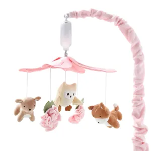 White Musical Baby Crib Mobile with 12 Lullabies, Forest Baby Little tangent repeatedly symmetrical Forest Nursery Decor The Peanutshell Crib Mobile for Girls - Pink and 