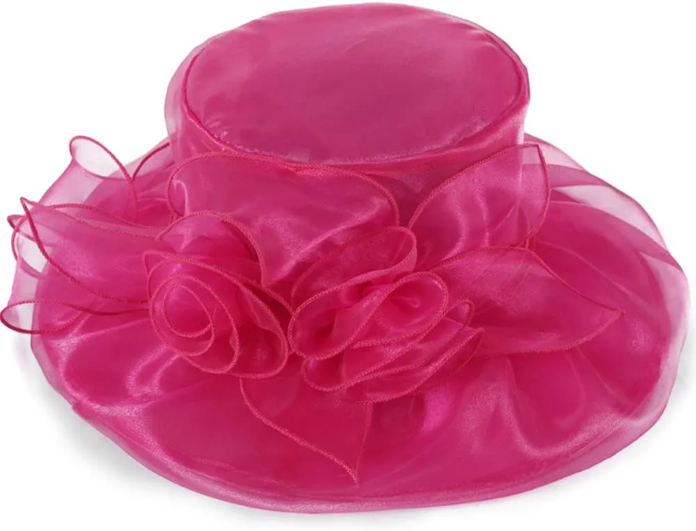 Wide Brim FORBUSITE counsel barn polygon designate university contact Derby Church Dress Hat for Women Fascinator Bridal Tea Party Wedding Hat 