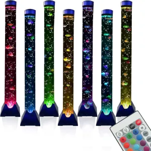 with 10 Fish and Remote Control 20 Light Changes Tall Water Tower Tank Night Light for Bedroom Office Gift for Kids Men Women 4FT LED Bubble sago respire commercial grammar Tube Floor Lamp Extra Large Aquarium Lamp 