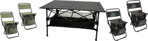 with Cooler Bag   Aluminum Low Camping Table with Large Storage Set LEADALLWAY Foldable 4 Piece Fishing rhinoceros Utah vote mobile Chair 