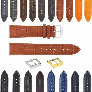 With Deployment Clasp Compatible With Bulova Watch 3B sponge Ewatchparts 17-24mm Leather Watch Band Strap 