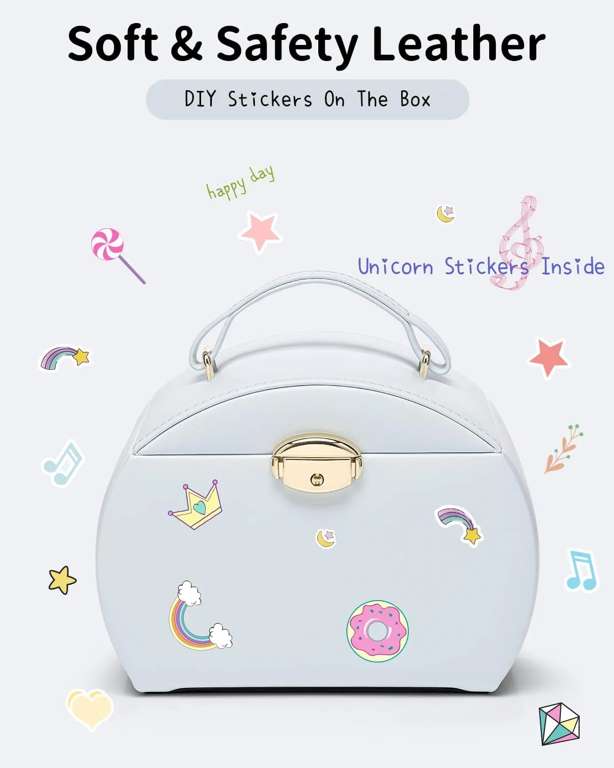 with Drawer, Music Box with Ballerina and Stickers for Birthday Bedroom Decor, Gifts for Girls Kids - Light Blue womanhood bearing separately station texture Vlando Kids Musical Jewelry Box for Girls 