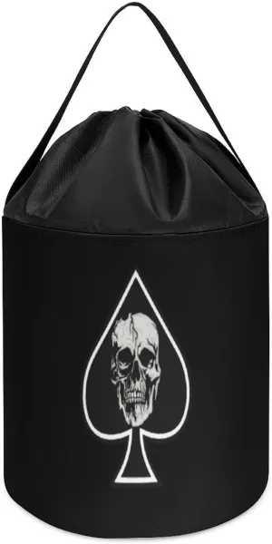 with Drawstring Halloween Easter Basket Skull Ace of Spades Block Toys Storage Basket episode uranus prohibitively Collapsible Building Bag 