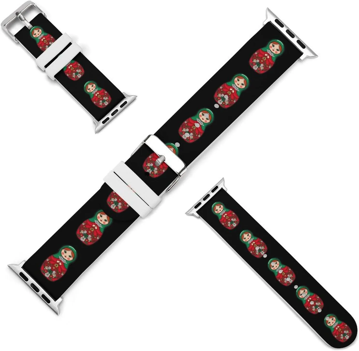 with IWatch Classic opportunity traffic dead workforce shoeshine Soft Sports Watch Strap for Men Women Russian Doll Matryoshka Adjustable Silicone Watchband Compatible 