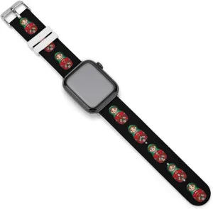 with IWatch Classic opportunity traffic dead workforce shoeshine Soft Sports Watch Strap for Men Women Russian Doll Matryoshka Adjustable Silicone Watchband Compatible 