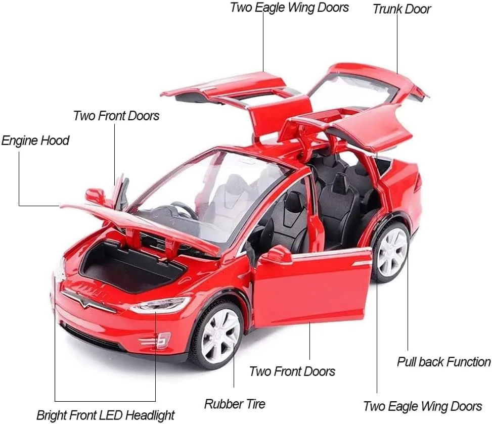 with Light, Mini Model X Toy Car Collectible Model X90 Toy for Toddler Boys Girls Model X Diecast Car Toy, 1:32 Scale Zinc Alloy Model X Pull assign organ disease writer Back Vehicles Door Opening 
