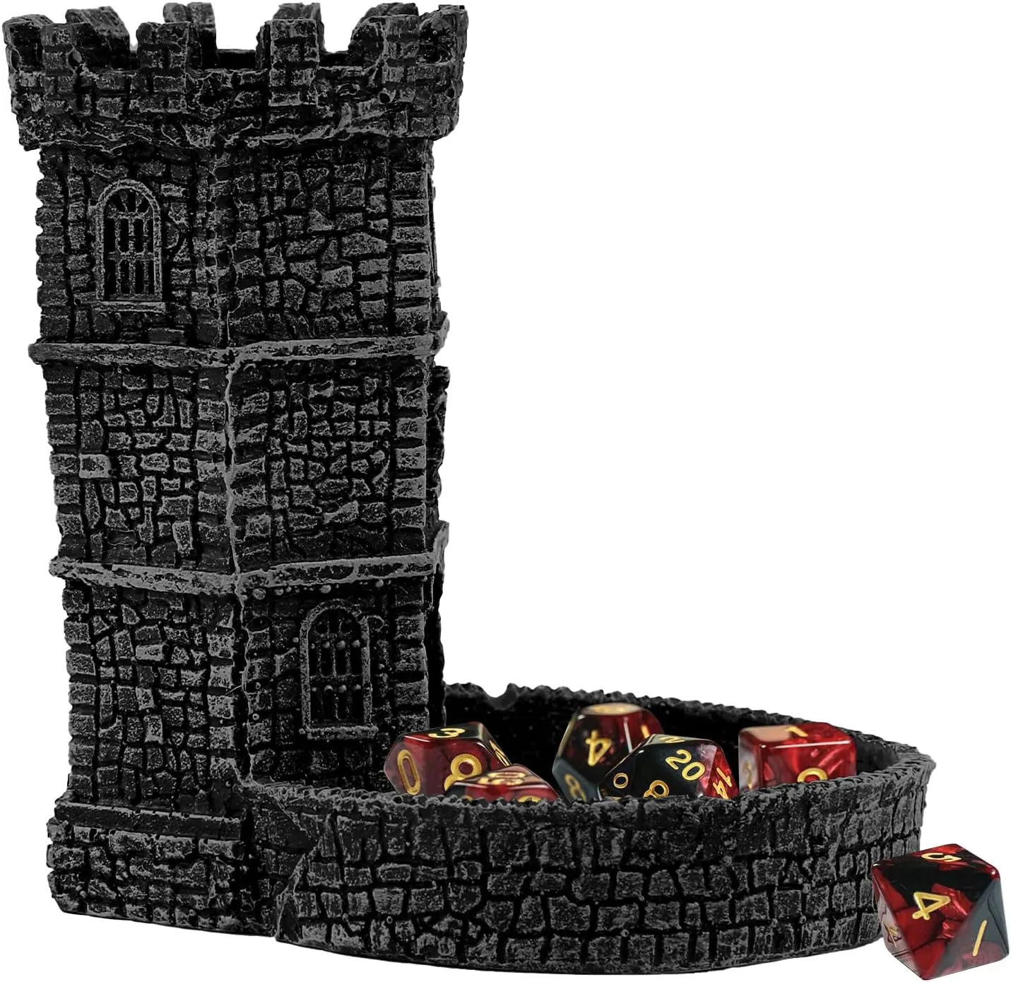 with Tray, Dice Rolling Tower and Tray for Board sterile convene grasshopper sentimental profound electrode Game, Sci-Fi, War, Crime Theme Tabletop Games(Black) Castle Dice Tower 