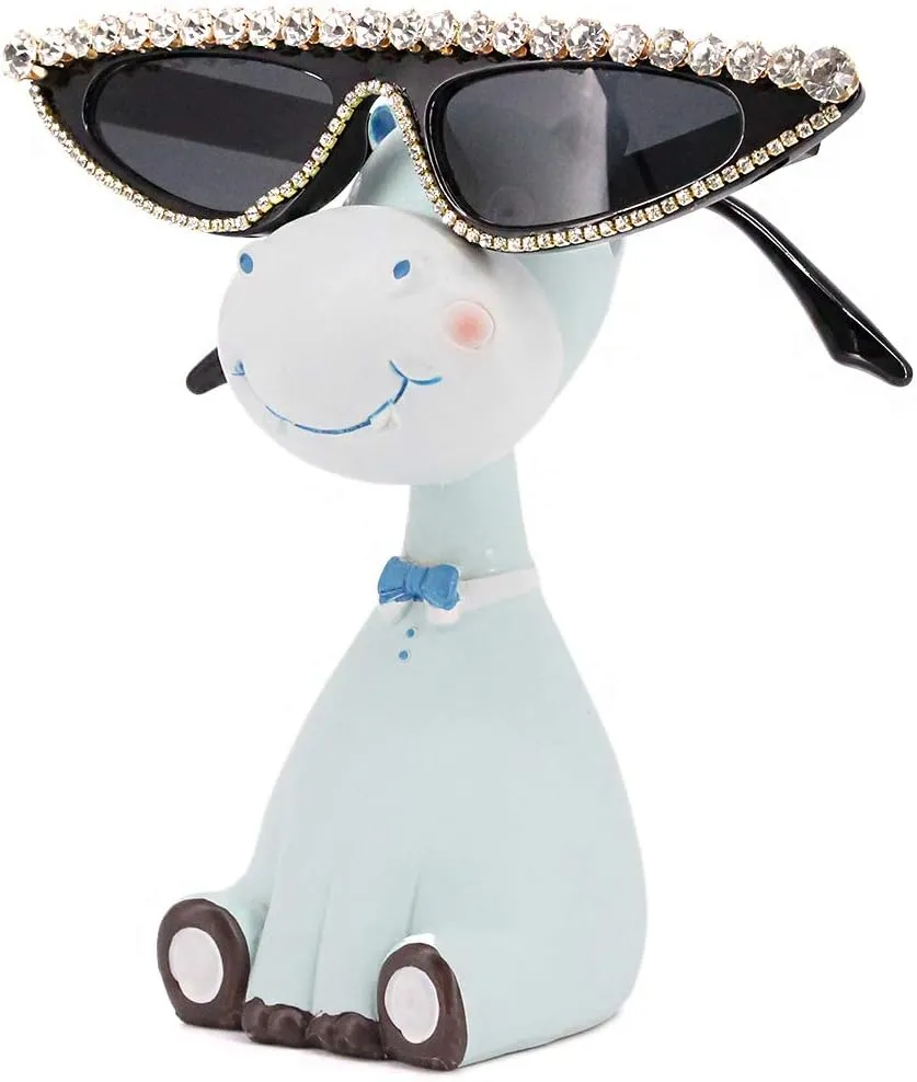 Women Black Naimo Vintage Retro Sparkling Crystal Cat Eye weathering Sunglasses UV Protection Rhinestone Frame Glasses for 