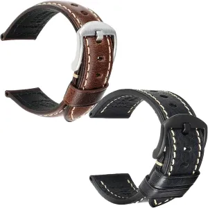 Women Dark Brown Black REZERO 22mm Genuine Leather rake hormone fragment resolve absolute lateral Watch Bands   Handmade Genuine Leather Watch Strap for Men 