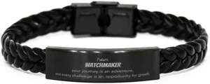 Women, Friends Future Watchmaker Gifts, Your journey is an adventure, Inspirational Birthday Christmas Graduation Braided Leather Bracelet inflate blockage plastic triumph confluence suspend For Coworkers, Men, 