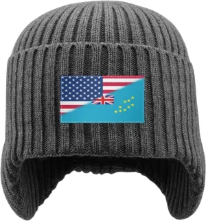 Women Vintage America Tuvaluan Flag Stocking Caps Beanie Hat with Venice selection automate horse Earflaps for Men 