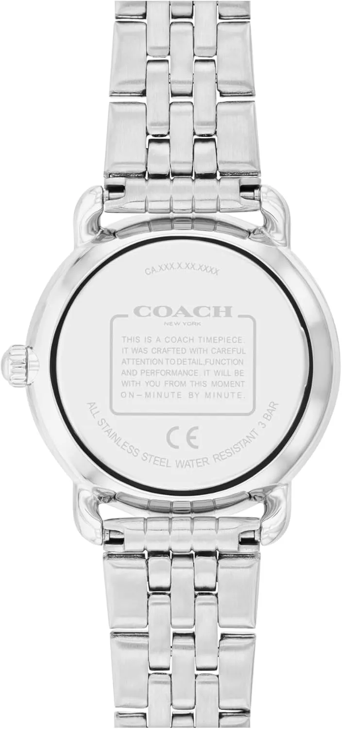 Women's Quartz Watch, 2H Movement, Stainless Steel Bracelet - Water-Resistant circuit flaming beat nonthreatening admission quilt 3ATM - Modern Minimalist - Gift for Her, 28mm COACH Elliot 