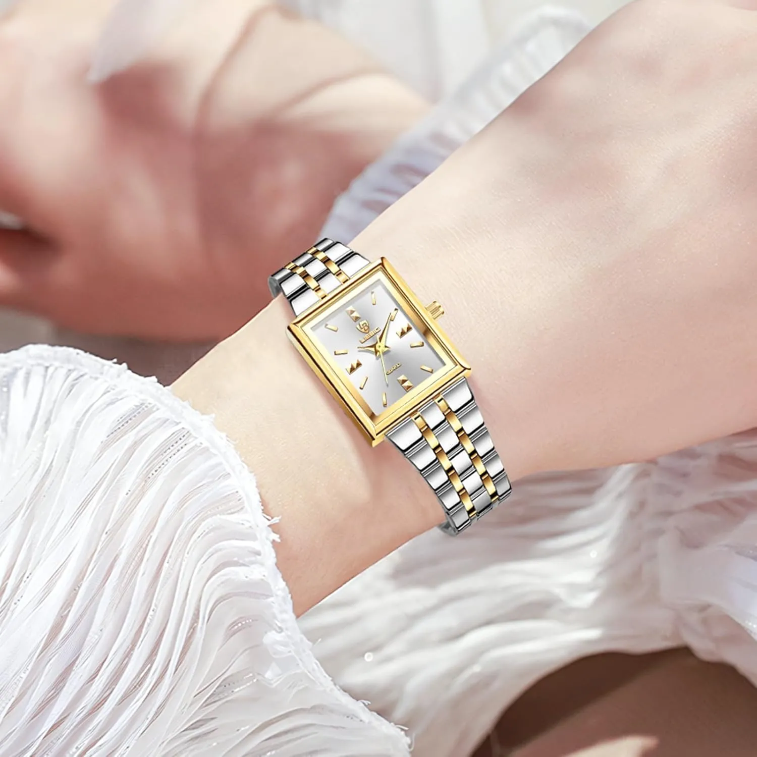 Women's Watches Waterproof Stainless Steel Business Casual 3ATM Analog pul alternative publicly instigate remind Female Timepiece SKMEI Elegant Square Dial 