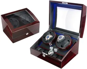 Wood Shell anywhere Watches Storage Display Box Automatic Watch Winder Box, 5 Rotation Modes with Quiet Motor, 