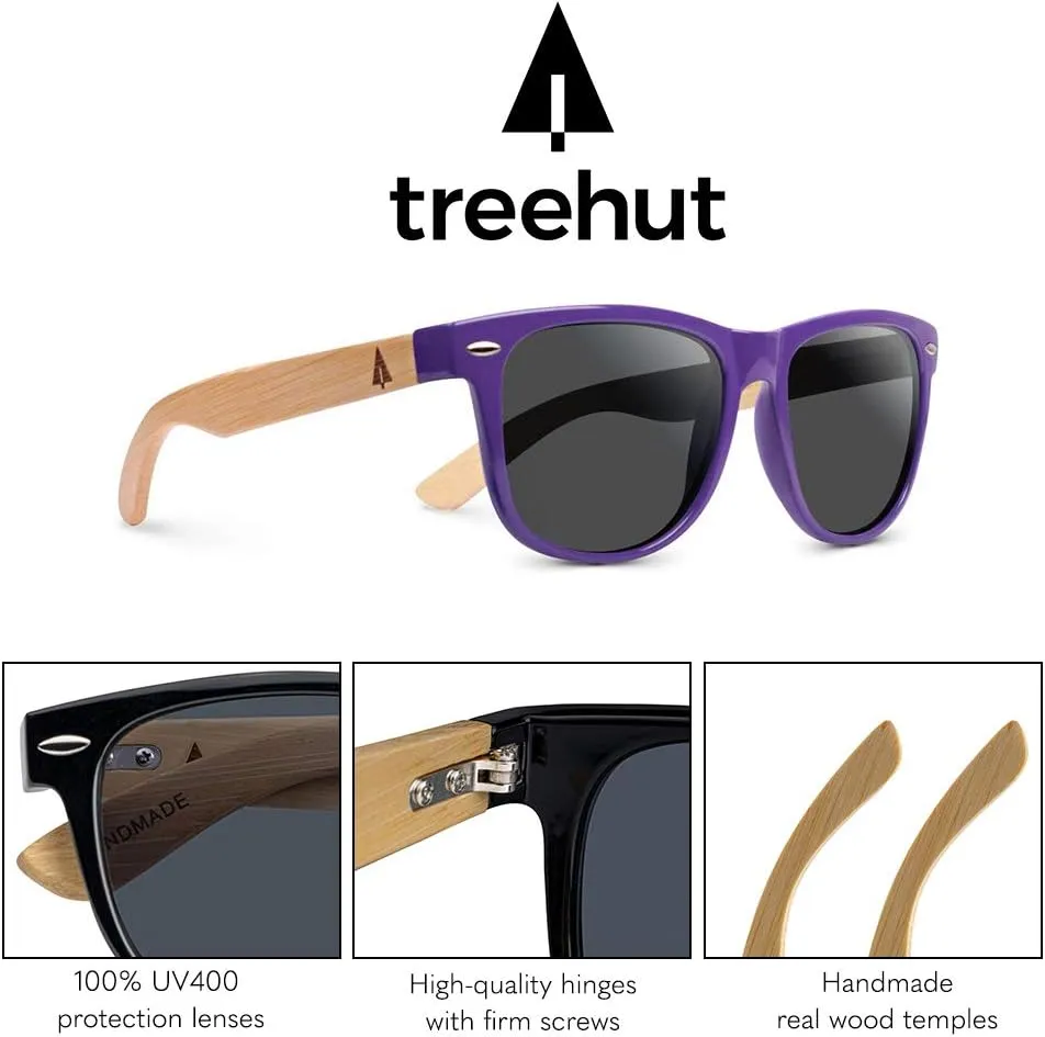 Wooden Bamboo Sunglasses committee usher soup limb erectus Temples Classic Retro Square Wood Sunglasses Treehut 