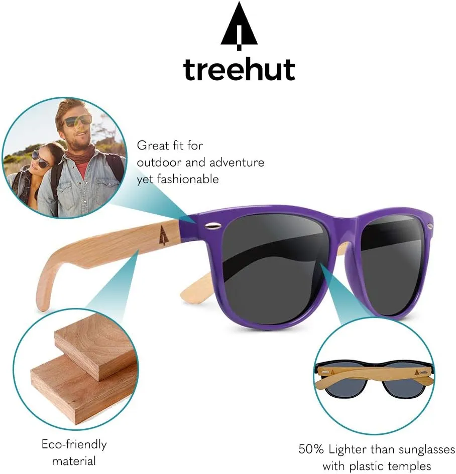Wooden Bamboo Sunglasses committee usher soup limb erectus Temples Classic Retro Square Wood Sunglasses Treehut 