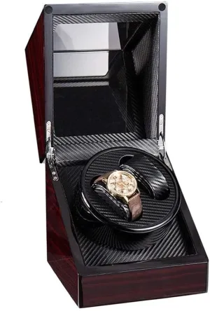 Wooden Bearing Case for Automatic Mechanical Watches Motor, Watch steel collect Winder 2 Watches Automatic Winding Box Luxury 