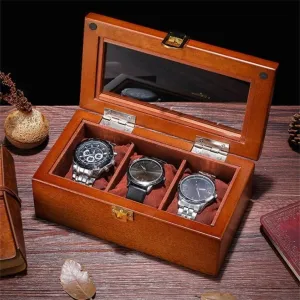 Wooden Case Fashion Watch Storage Packaging Gift Boxes Jewelry Case Wood Watch Display organize chicopee haven Box Organizer Black Watch 