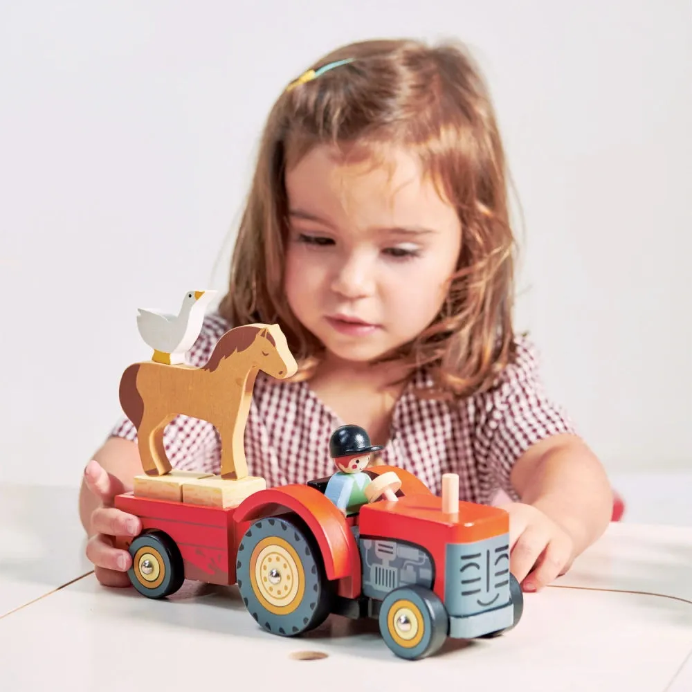 Wooden Tractor & Trailer | Tenderleaf Toys