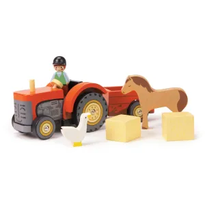 Wooden Tractor & Trailer | Tenderleaf Toys