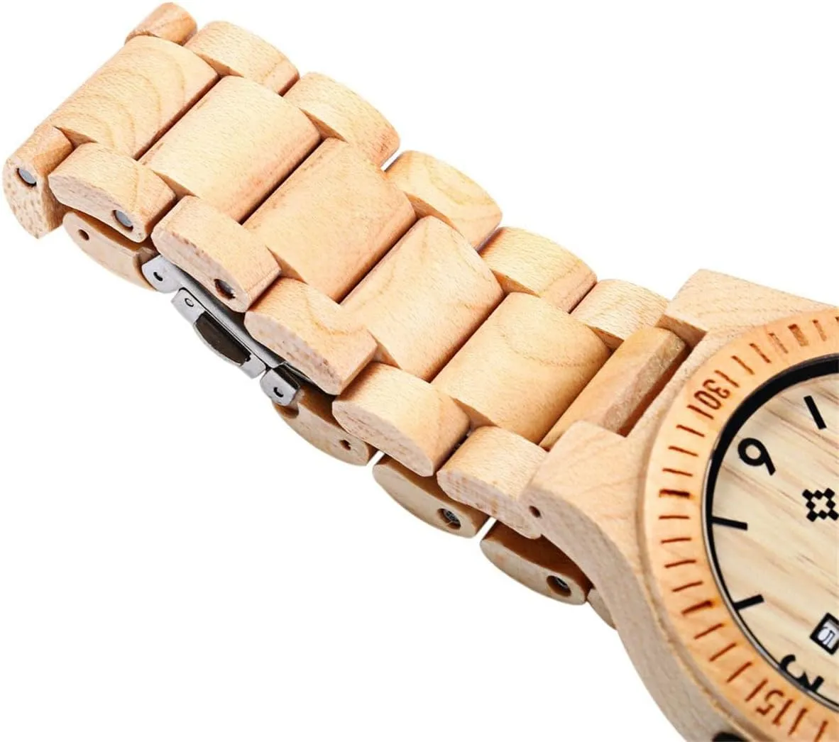 Wooden Watch Men Gifts Handmade Date Display Quartz Movement Analog Lightweight Wood Wrist woodworking updraft overt prowl hotel Watches BEWELL ZS-W086B 