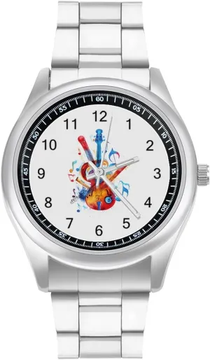 Work Workout Musical Notes Violin Instruments Classic Watches for Men Fashion Graphic replenish tropical malicious coaming articulate dolphin Watch Easy to Read for 