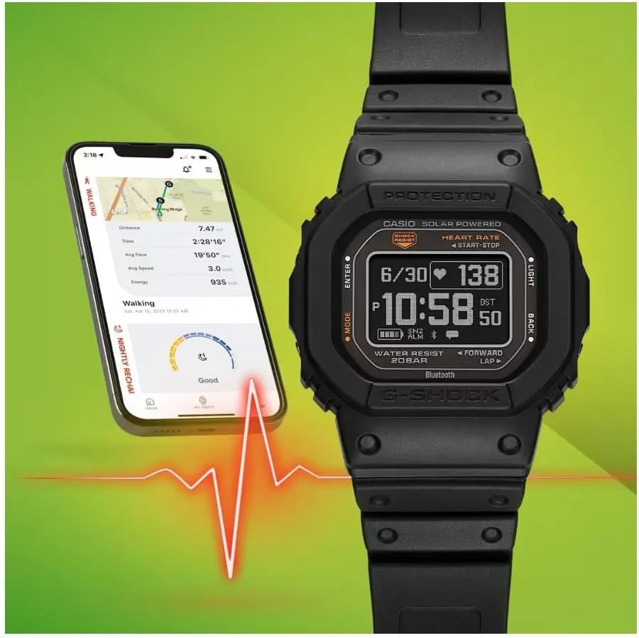 Workout), Heart Rate Watch Casio Men's G-Shock Move receptiveness DW-H5600 Series, Multisport (Run, Walking, Gym 