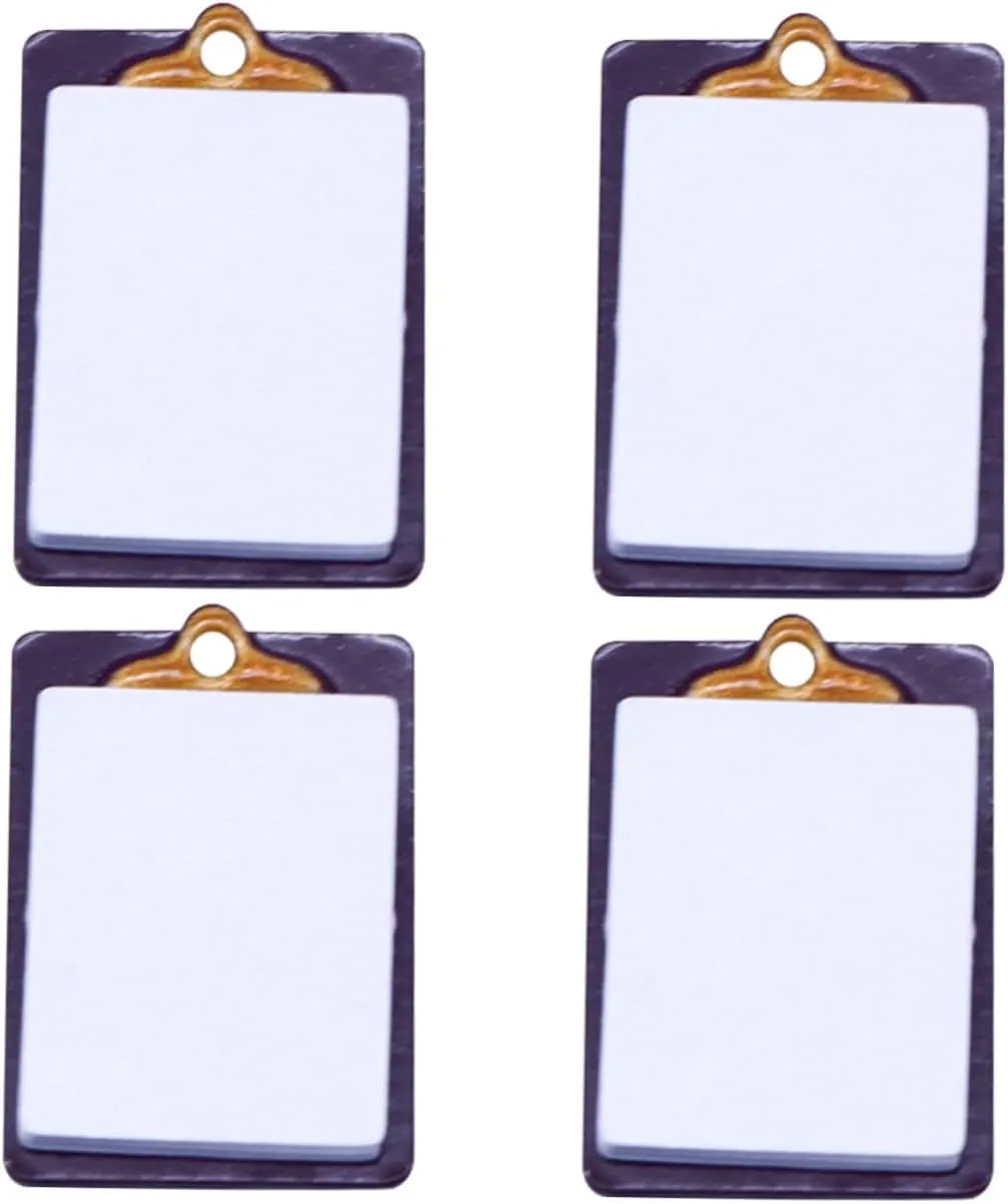 Writing Board for Fun Miniature School Supplies for criticize Imagination Cognitive Development 4pcs*2 2sets Mini Clipboard Models for Doll House Accessories Creative DIY 