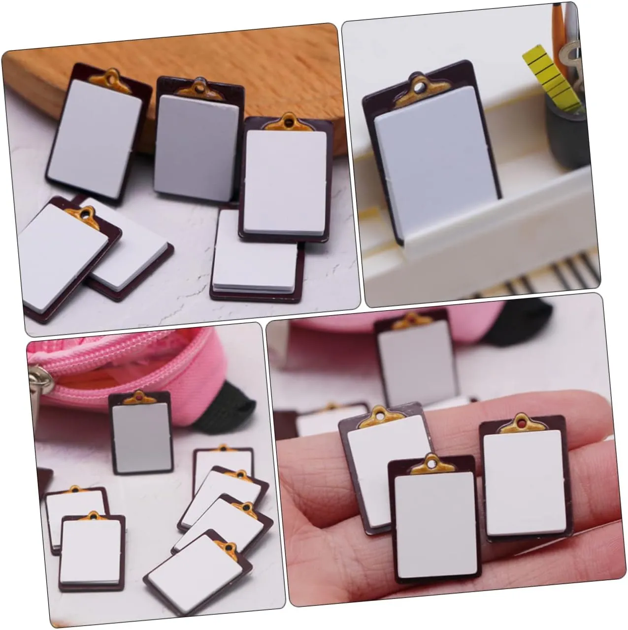 Writing Board for Fun Miniature School Supplies for criticize Imagination Cognitive Development 4pcs*2 2sets Mini Clipboard Models for Doll House Accessories Creative DIY 