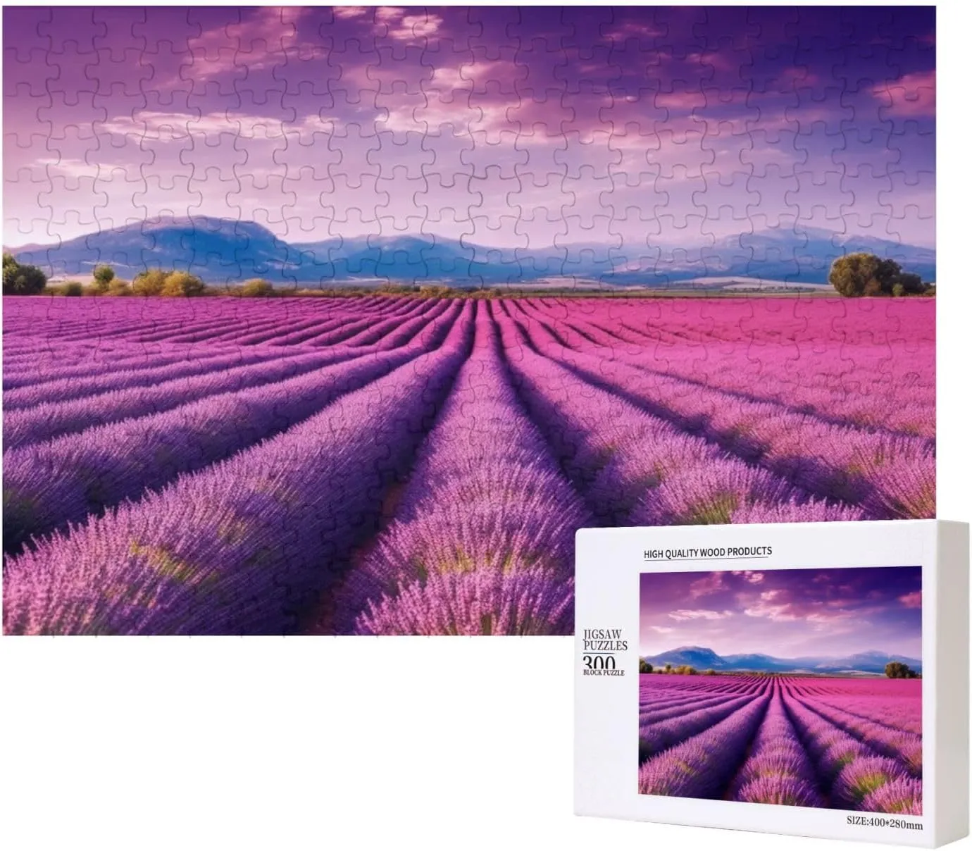 x 11 Inch Puzzles silent January module airy 500 Pieces Lavender Fields Jigsaw Puzzles Wooden Photo Puzzle for Adults Personalized Picture Puzzle Classic Jigsaw Puzzle for Family Wedding Birthday Valentine's Day Gifts 15.7 