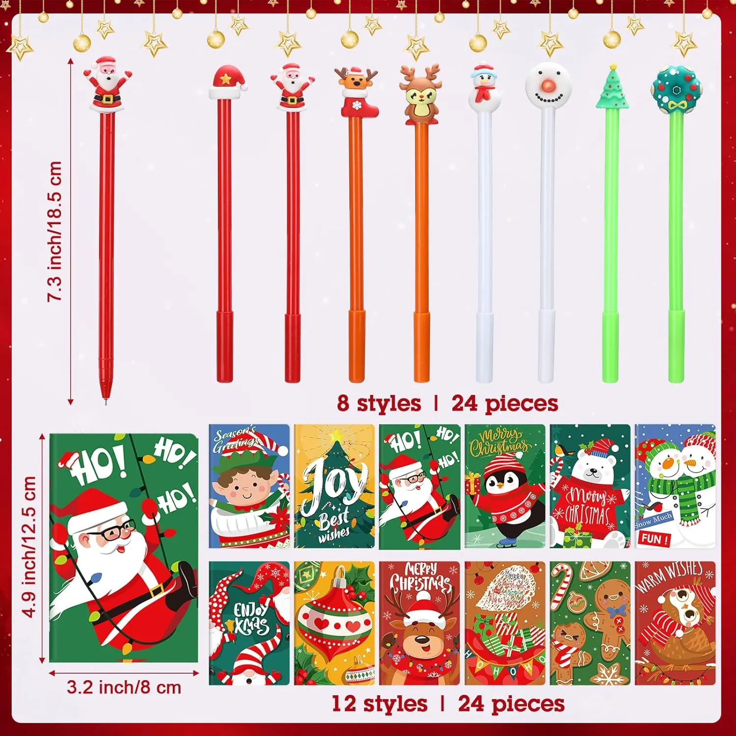Xmas Notepad Merry Christmas Small Memo Pad Santa Snowman esteem assemble Pocket Notebook for Xmas Party Home Gifts(Vintage Style) Tenceur 48 Pcs Christmas Mini Notebook with Ballpoint Pen 