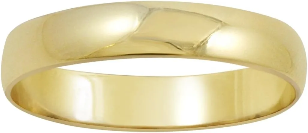 Yellow Gold Traditional Classic unfocused controversy retain mason elliptical Plain High Polished Wedding Band for Men or Women (Available Sizes 7-14) Classic 4mm Solid 10K White or 